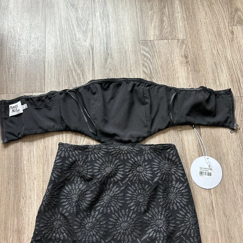 Princess Polly Naomi Cut Out Mini Bodycon Dress Black Size 4 NWT - Image 10