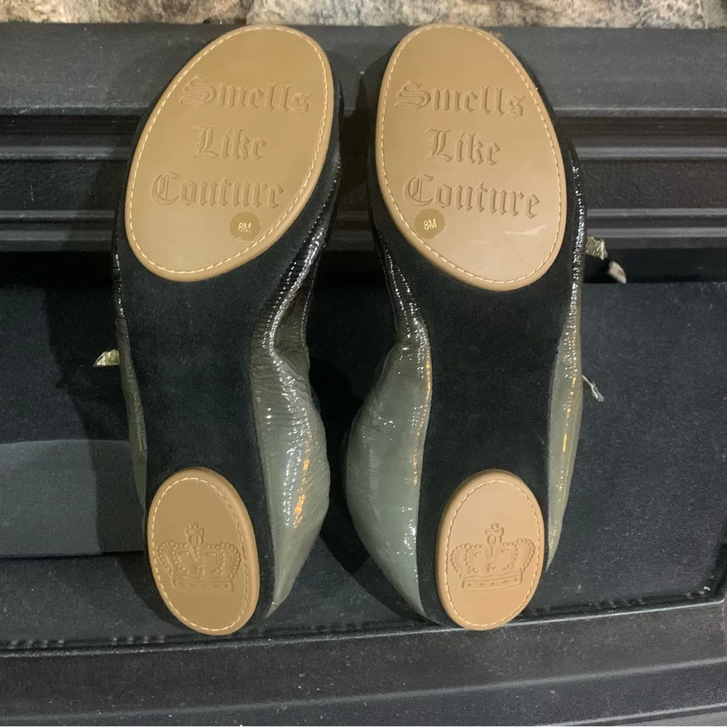 Juicy Couture Ballet Ballerina Leather Flats Black Gray Ombré Women’s 8M - Image 3