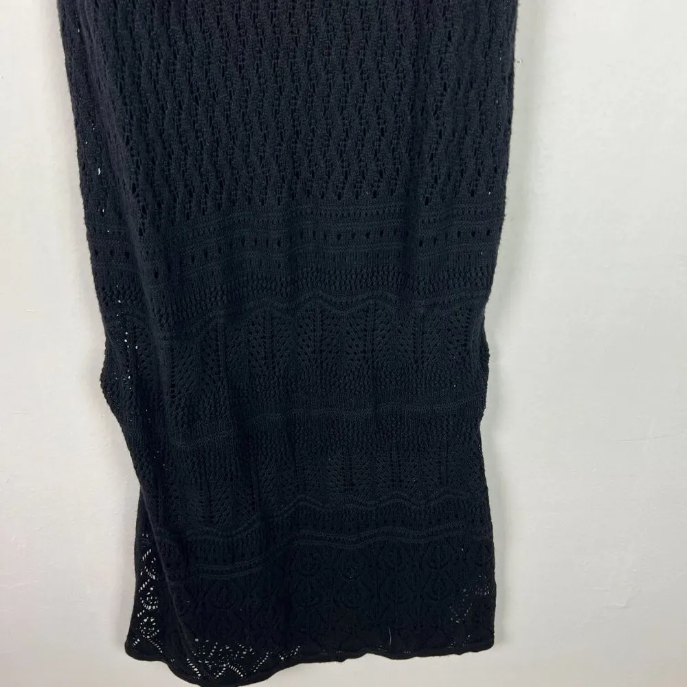 NWT Tahari Sleeveless Crochet Side Slit Bodycon Midi Dress Black Size Medium M - Image 4