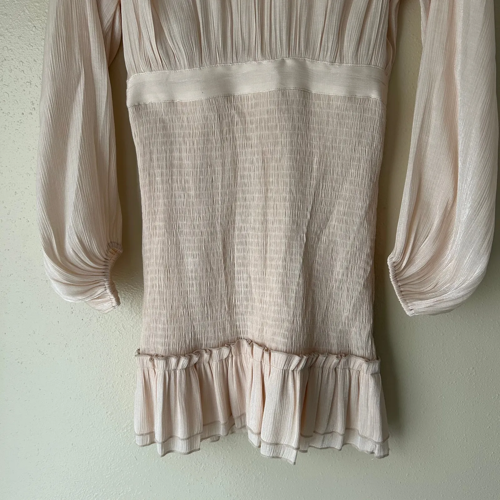 Line and Dot Peach Rianne Mini Dress Size Small - Image 8