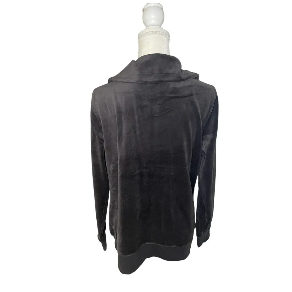 Christopher & Banks Y2K Velour Grey Zip Up Rhinestone Jacket Size Large - NWT - Image 3