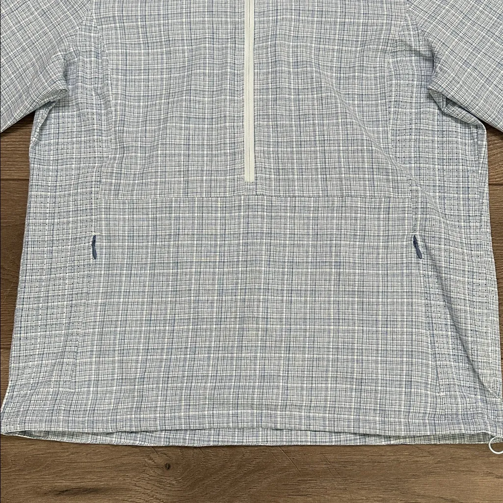 HUK 1/2 Zip Fishing Pullover Hoodie Sun Wind Protection Blue White Size Medium - Image 8