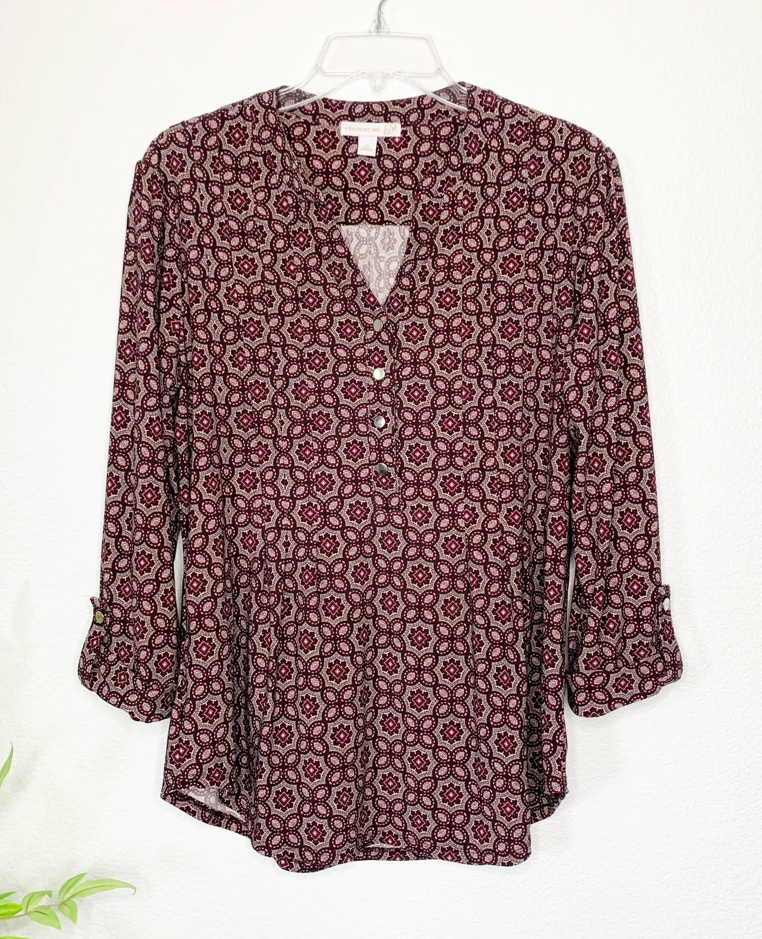 Westport 1962 Pleated Blouse Top M - Image 2