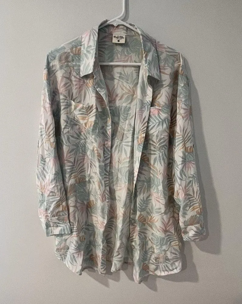 NWT Salt Life Button-Up Shirt And Dress Cover Up Beach Set Tropical Print Size S - Image 6