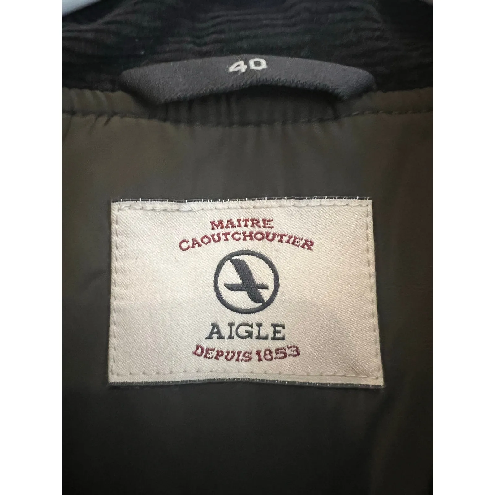 Aigle Women's Sudhampton Water Resistant Quilted Jacket Corduroy Elbow Patches 8 Green - Image 3