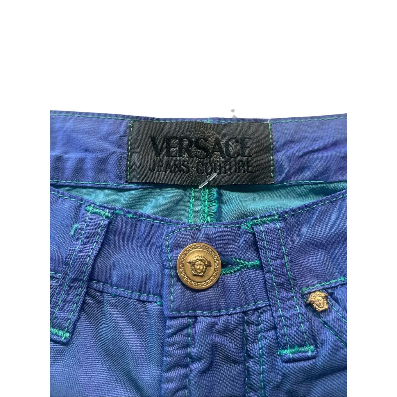 Versace holographic pants 5 pocket jeans couture sz 31 or US 10/12 - Image 3