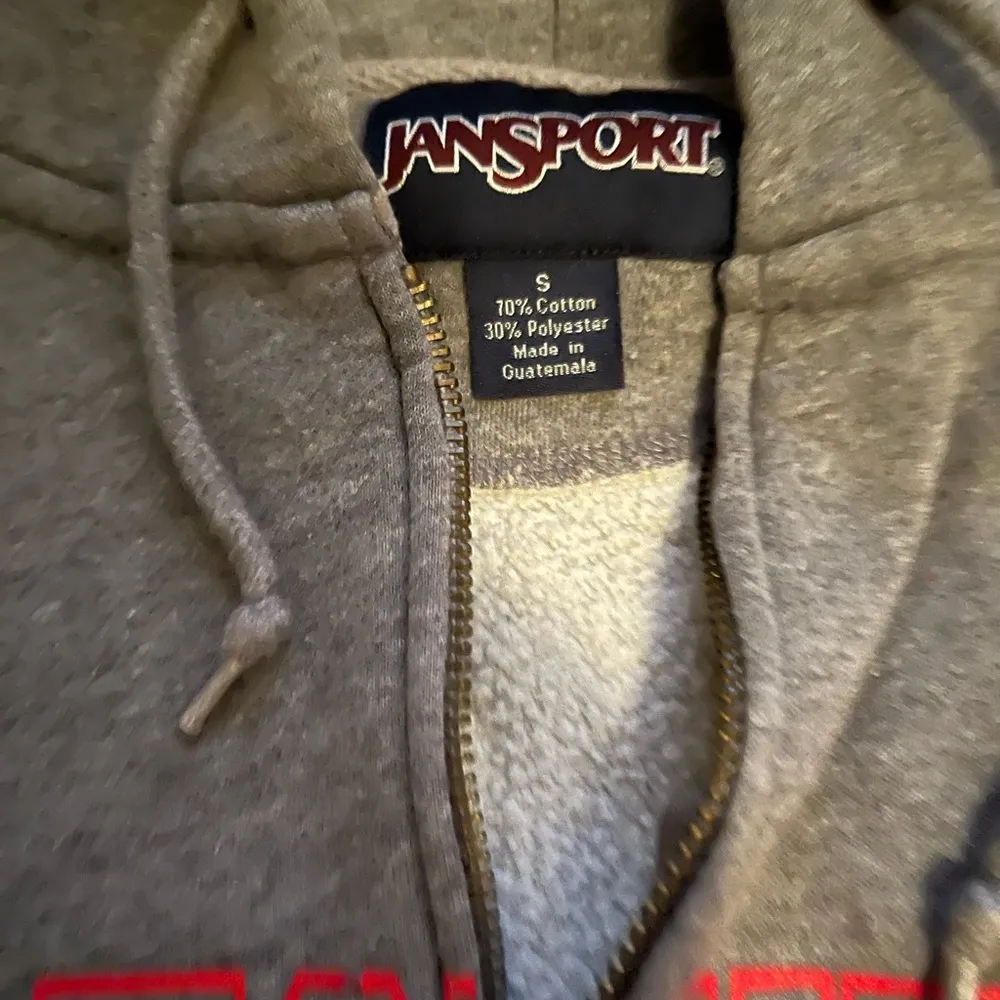 Gray, Red, and Black Hortonville Jansport Quarter Zip Up. Has a Pocket. - Image 3