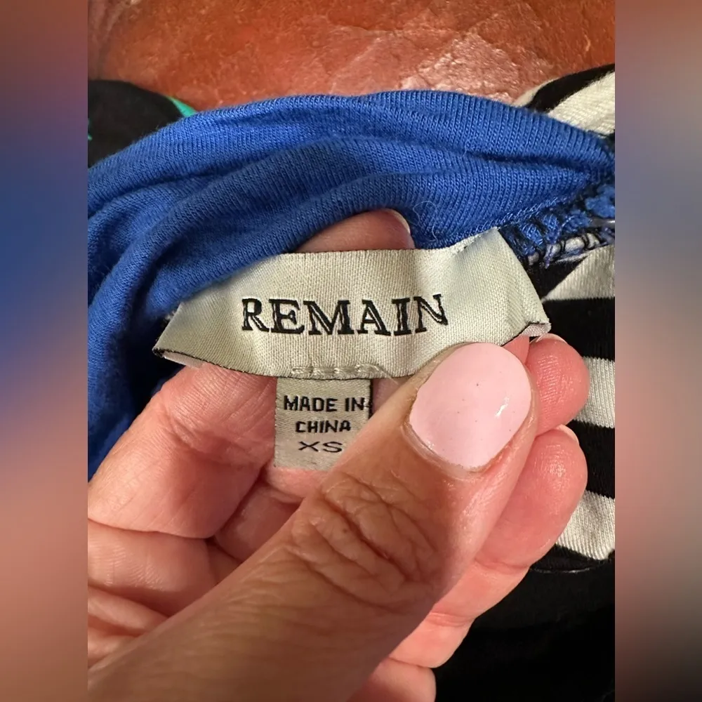 EUC REMAIN BEAUTIFUL MULTICOLOR STRIPE & SOLID GEOMETRICS STRAPLESS MAXI DRESS Blue Size XS - Image 7