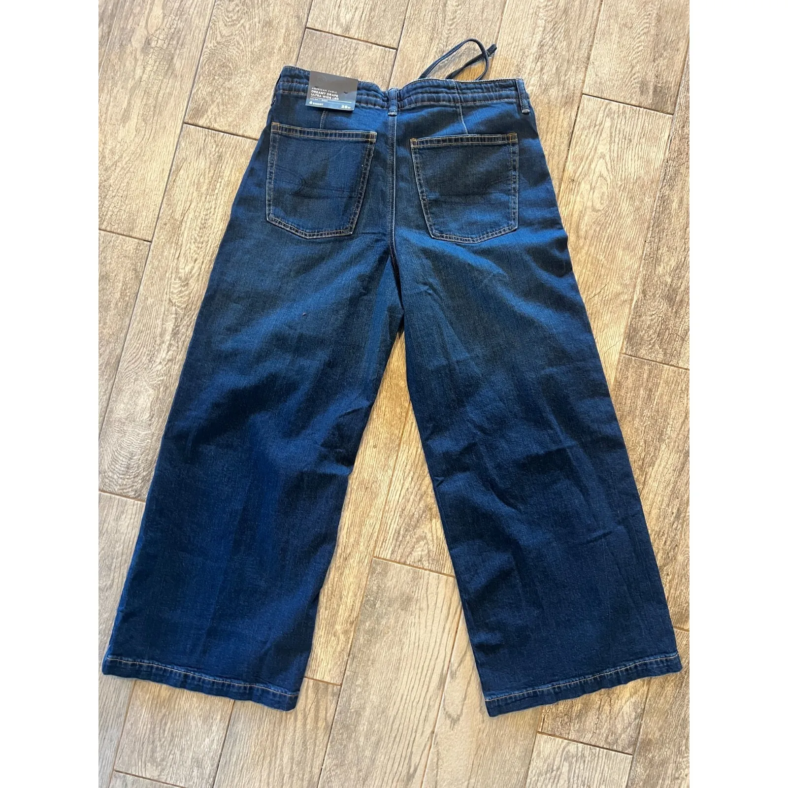 American Eagle Denim Jeans Low Rise Ultra Wide Leg Strigid 28W‎ Plus size NWT - Image 4