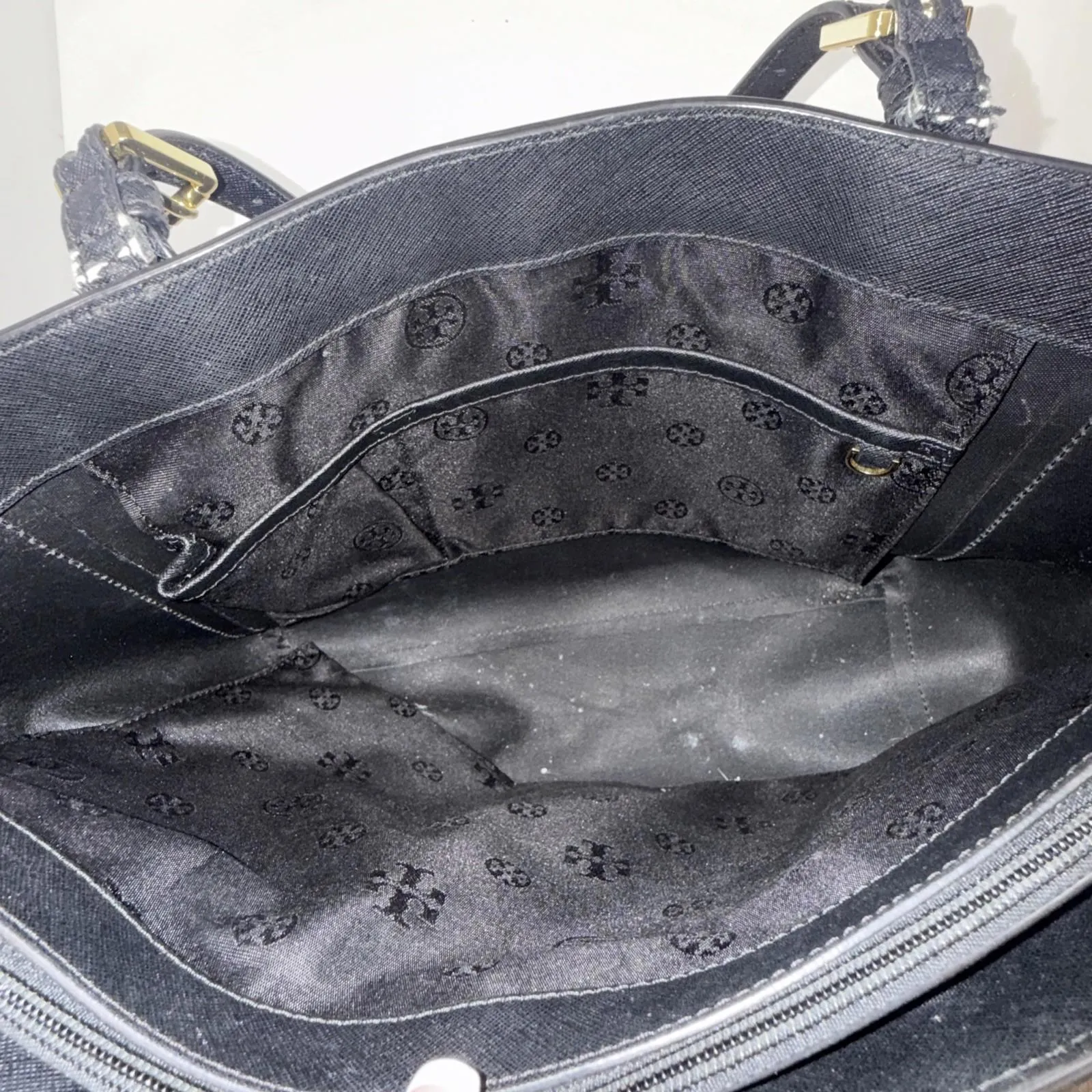 Tory Burch Robinson Saffiano Old Money Leather Large Designer Tote Handbag READ - Image 15