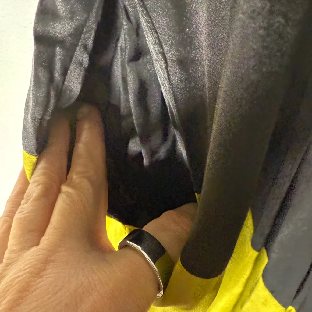 ozai n ku Satin Black Green‎ Color Block Short Sleeve Maxi Dress 2XL Size 2X - Image 7