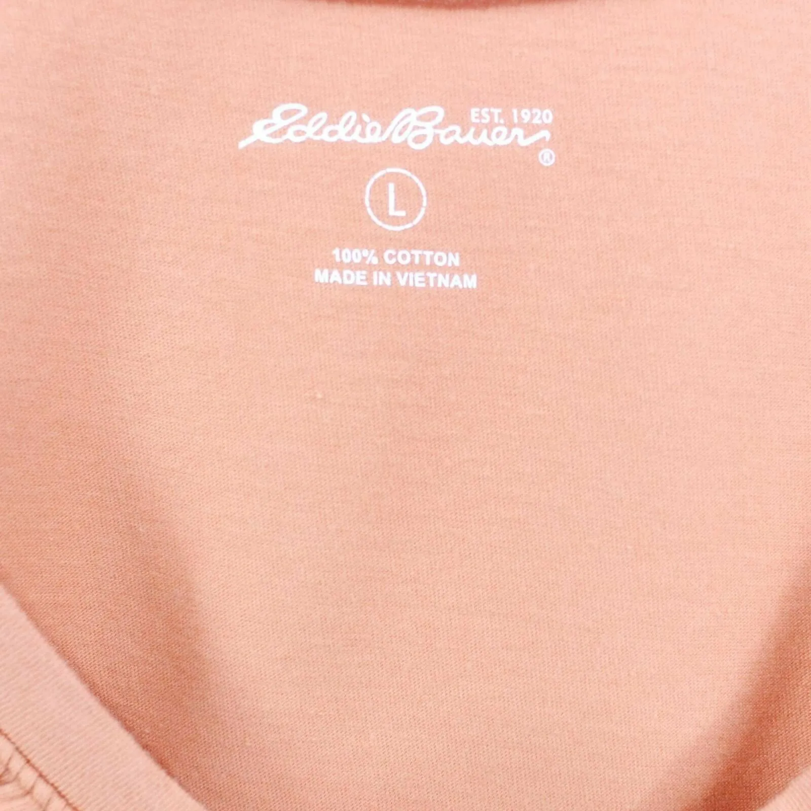 Eddie Bauer Womens Tank Top Orange Scoop Neck Button Ruffles Front 100% Cotton - Image 3