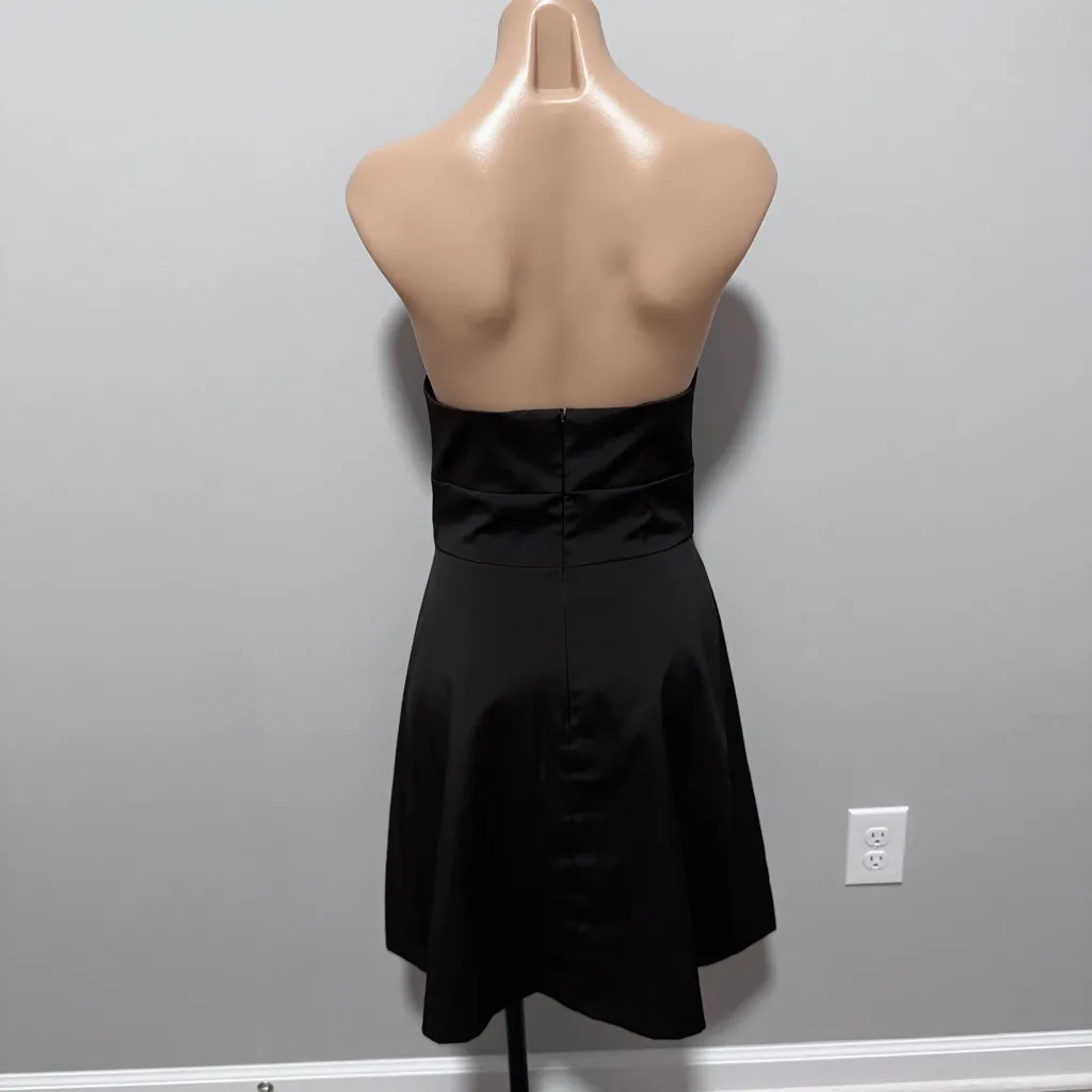 White House Black Market Black Strapless Cocktail Formal Dress 2 - Image 4