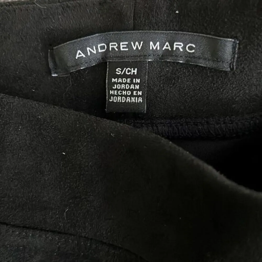 Andrew marc suede Flat Front NWT Black Pants‎ Size Small - Image 3