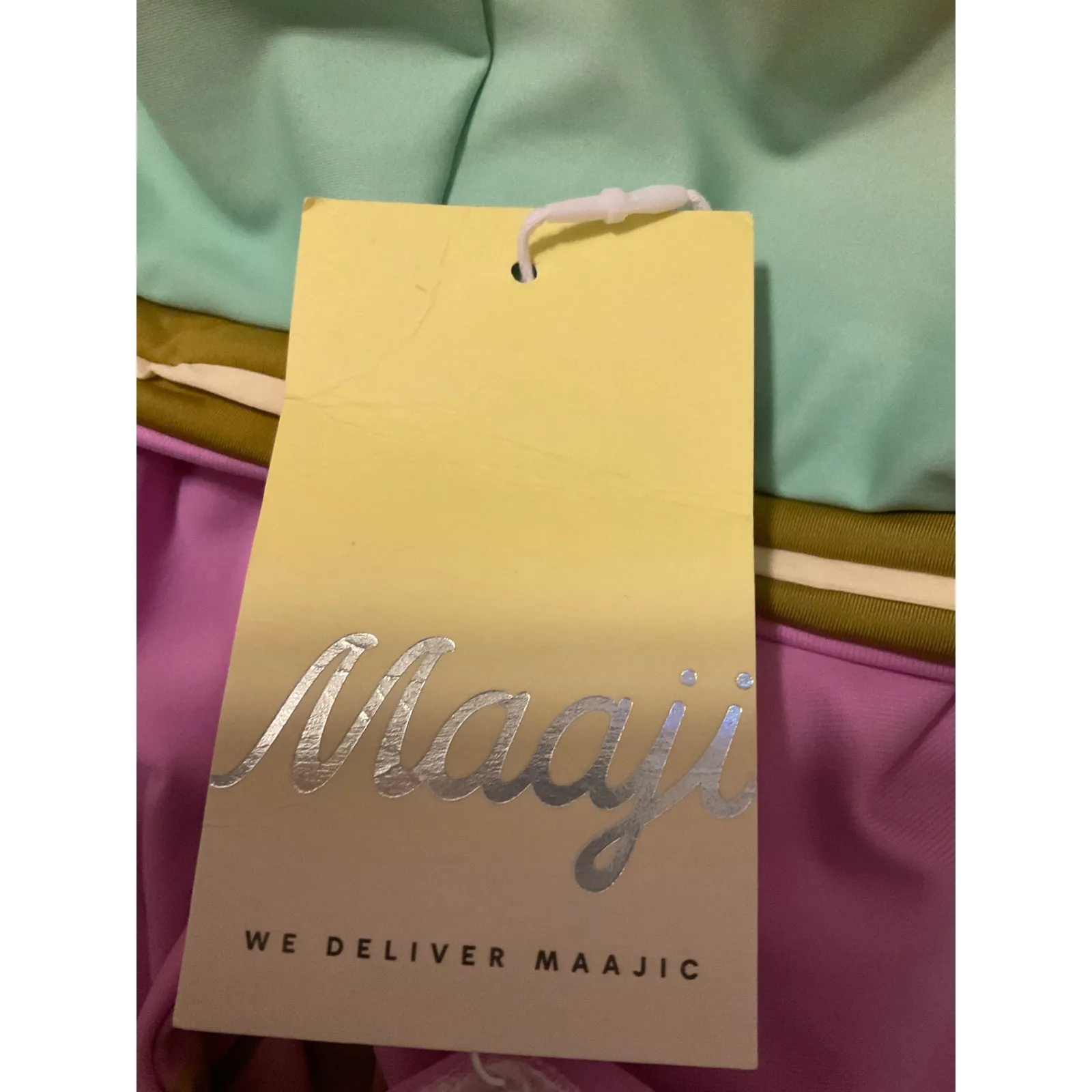 Maaji Cropped Rash Guard Long Sleeve Palm Print Beach Swim Top Size L - Image 7