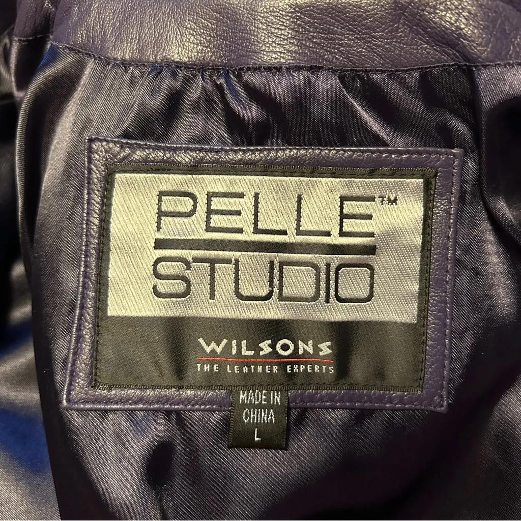 Vintage Wilsons Leather Eggplant Purple Leather Jacket Large - Image 7