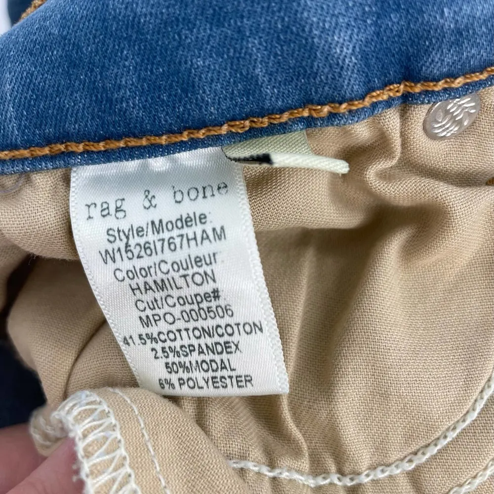 NWOT Rag & Bone Ankle Skinny Stretch Mid Rise Jeans in Hamilton Size 30 - Image 12