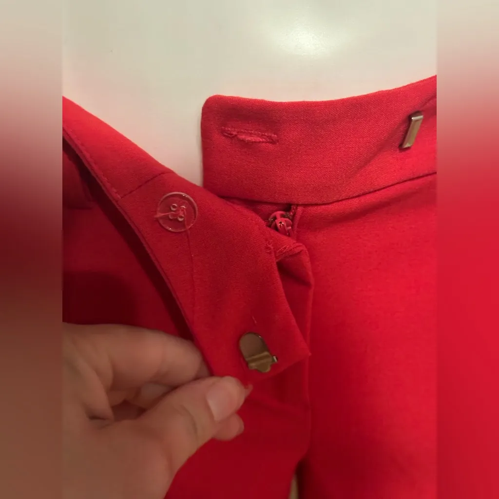LAUNDRY BY SHELLI SEGAL LOS ANGELES Flame Scarlet Red LowRise StraightPants Sz 6 - Image 6