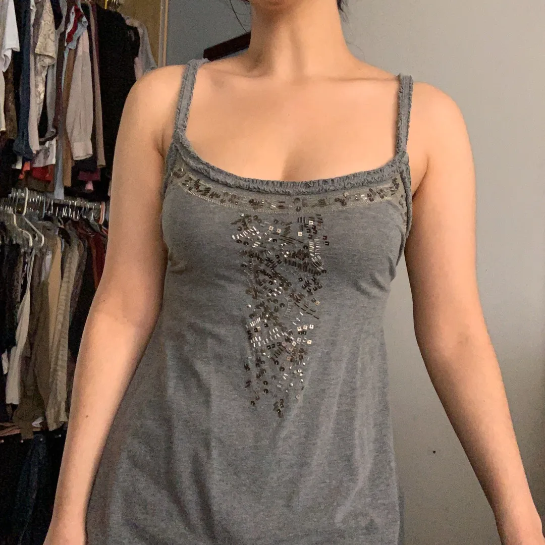 Sequin Cross Back Bow Tie Tank - Image 5