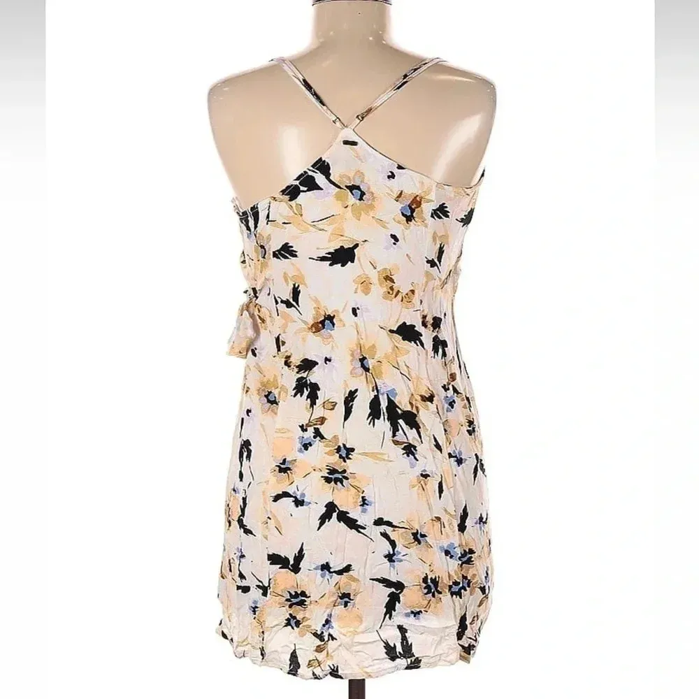 O’Neill Coastal Surf Beach Cream Floral Brandon Wrap-Front Dress Size M Medium - Image 3