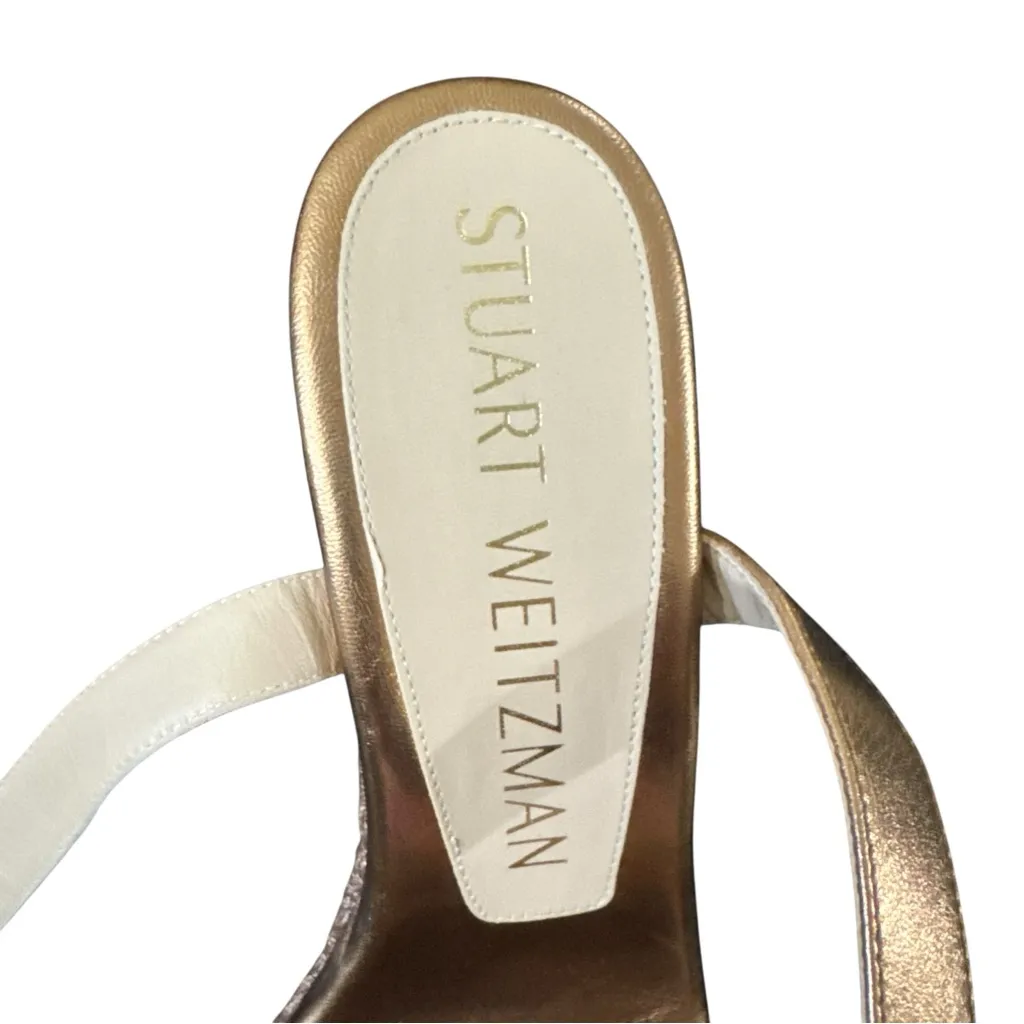 Stuart Weitzman Alex Wedge Liquid Metallic Leather Size 7 - Image 3