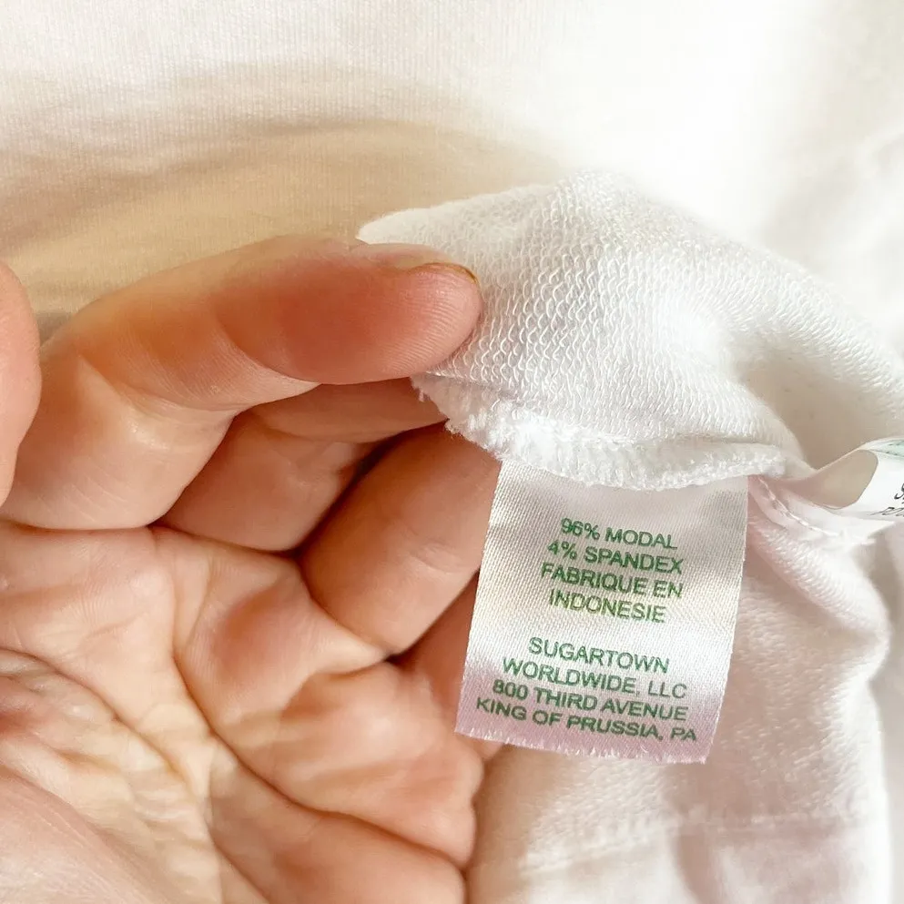 Lilly Pulitzer Belinda Off The Shoulder Long Sleeve Sweatshirt Top White Large - Image 5