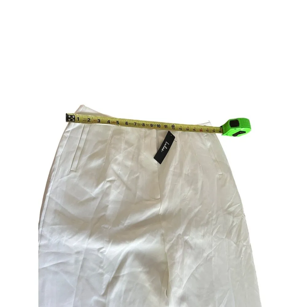 Lulus Womens White Wide-Leg Trouser Pants - XL  Classy & Stylish Office Classy - Image 8