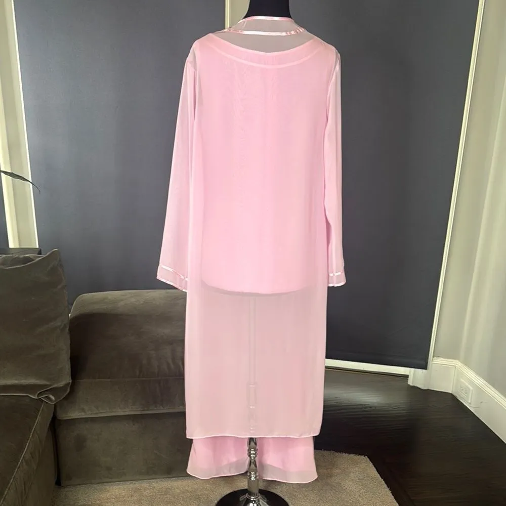 Women’s Pink Chiffon 3 Piece Formal Mother of the Bride Pants Suit Size 8 NEW - Image 5