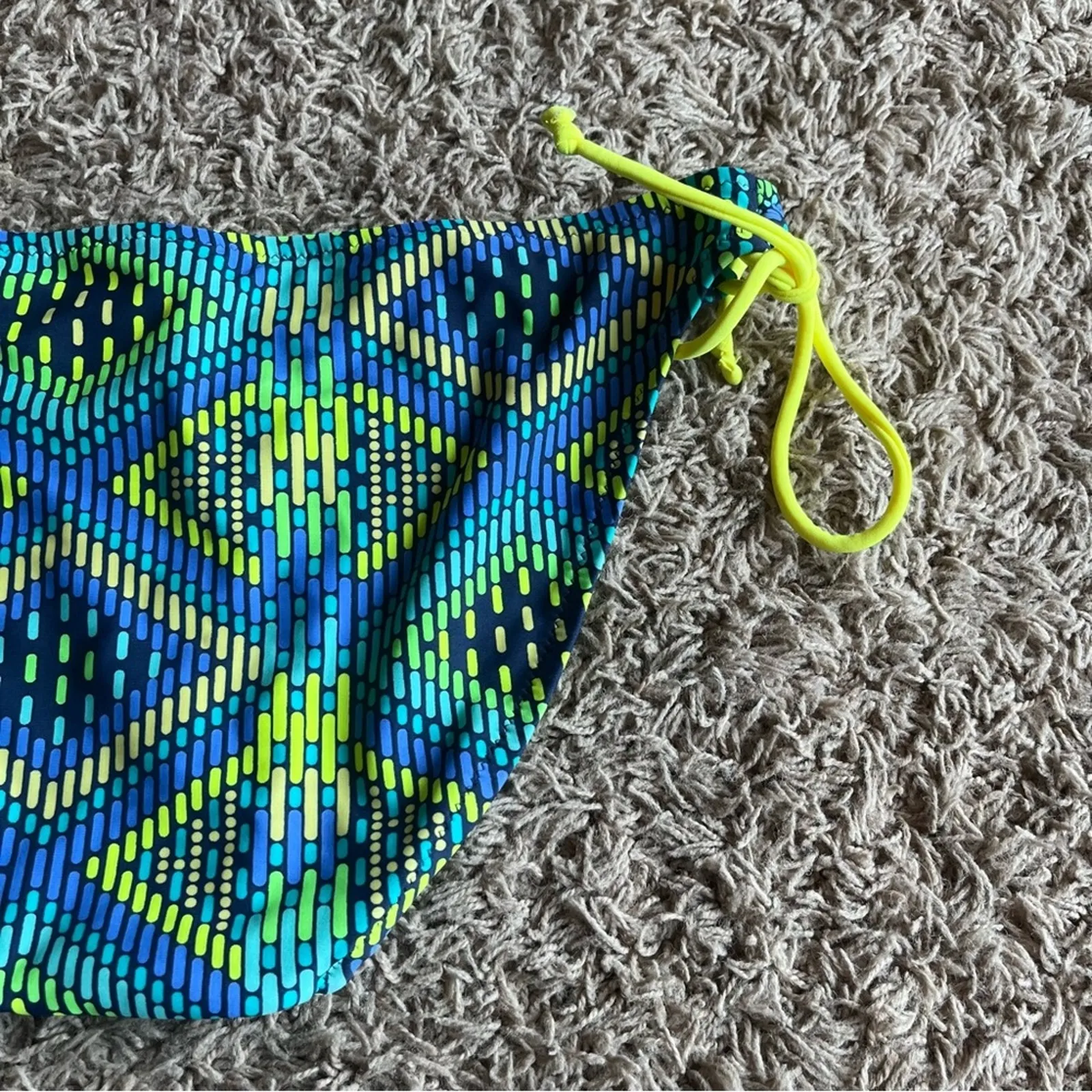 American Eagle Blue / Yellow Printed Swim Bikini Bottom Size Medium - Image 10