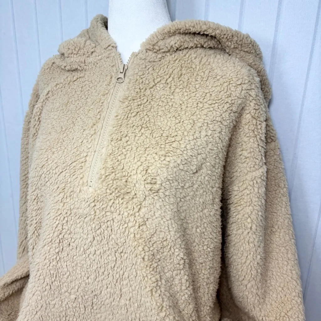 Koolaburra by UGG Brushed Back Sherpa Hoodie Pullover Irish Cream size M Size M - Image 3