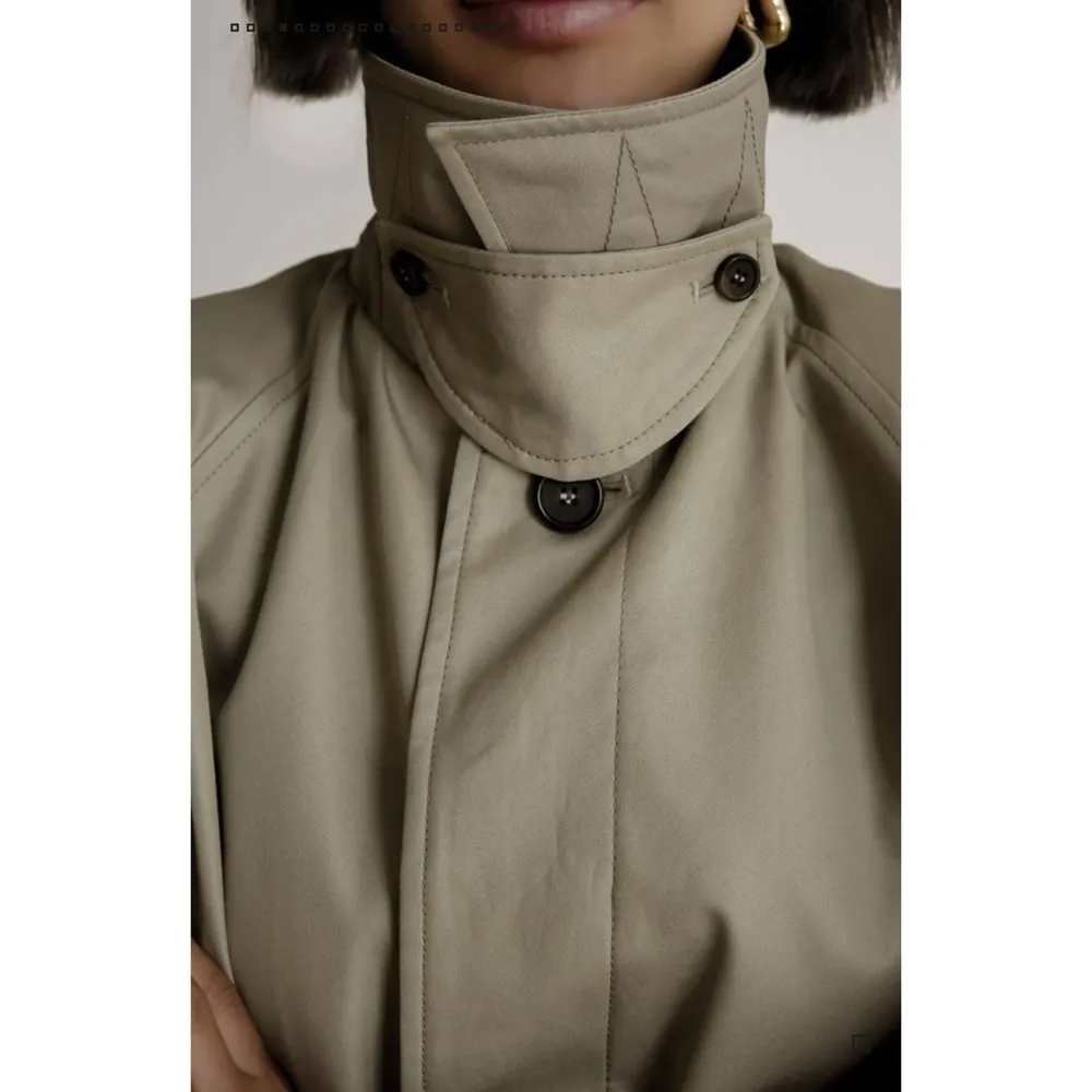 Frankie Shop Decima oversized trench coat Tan Size undefined - Image 7