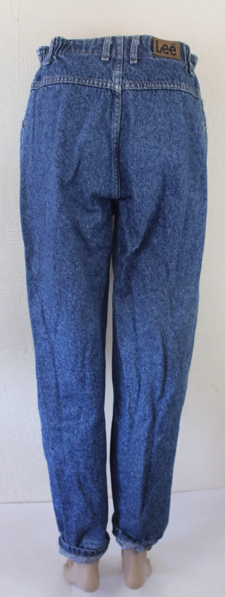 Vintage  High Rise Mom Jeans Elastic Waist Medium Wash Tapered Jeans 28 - Image 4