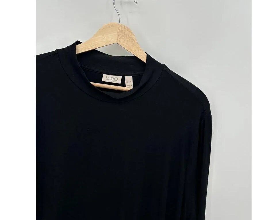 Logo Lori Goldstein Women Tunic Asymmetrical Black Size XL Rayon Stretch Pocket - Image 4