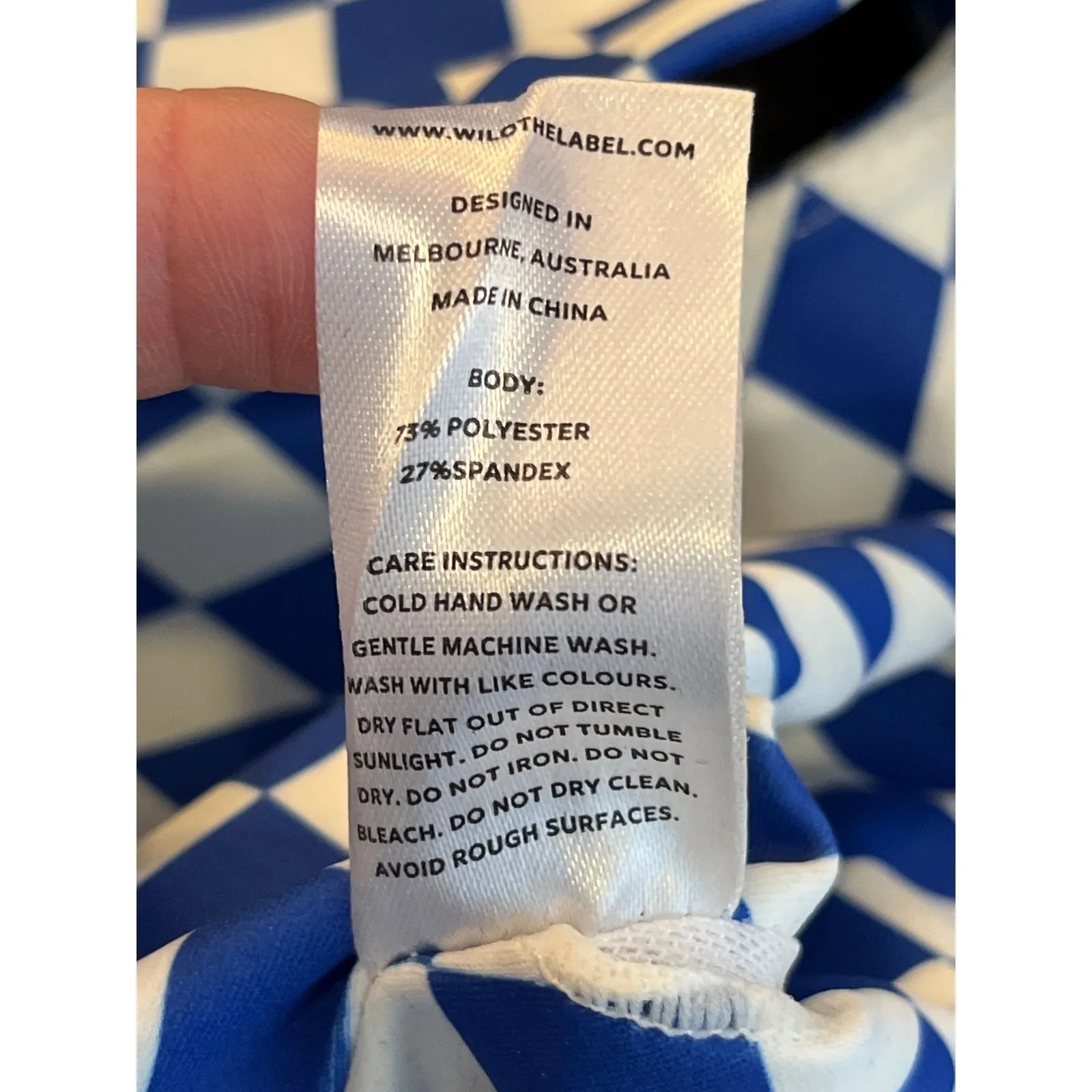 Wilo the Label Blue and White Checkered Size Small Sports Bra - Image 5