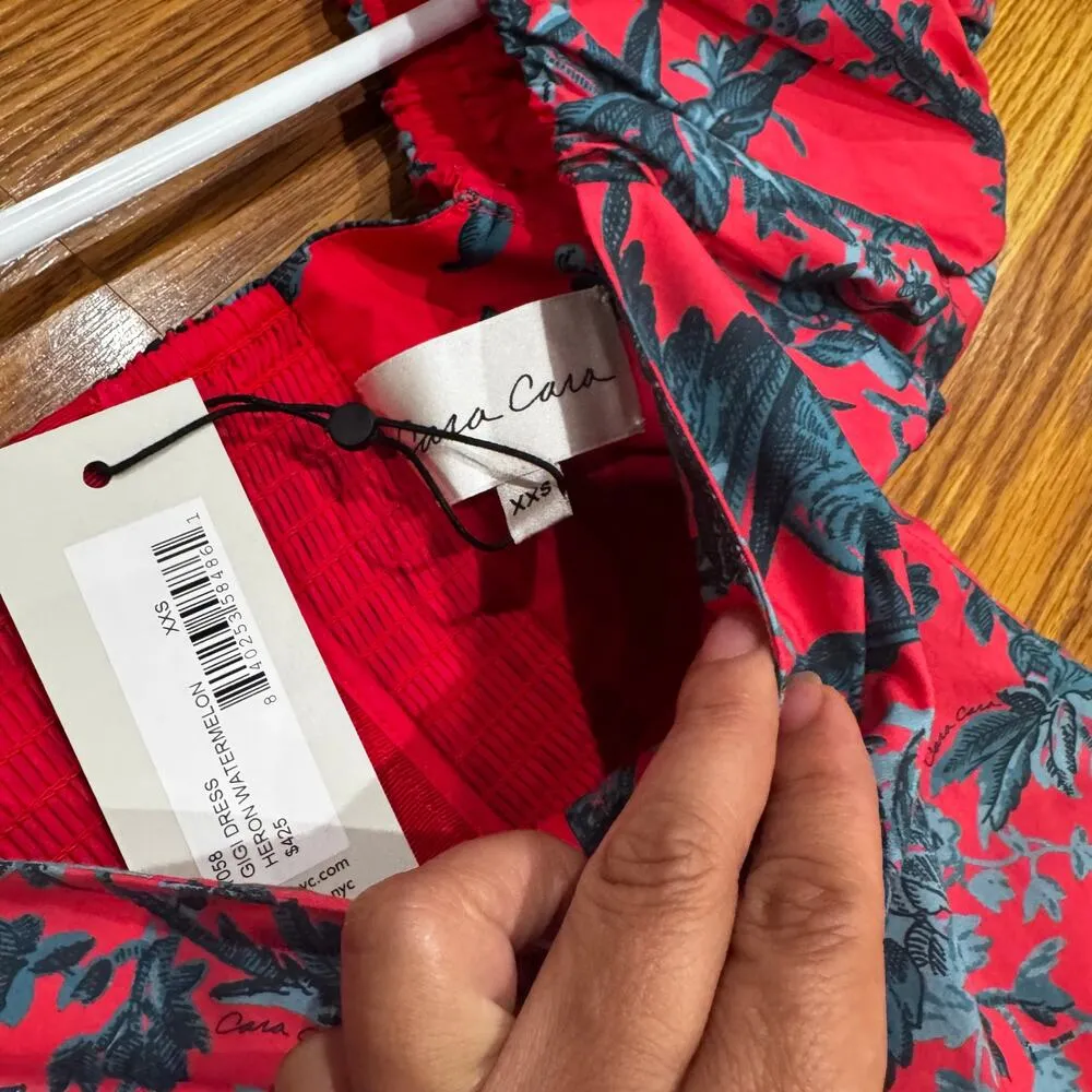 CARA CARA Flirty GIGI MINI SUN DRESS IN PINK HERON WATERMELON SZ XXS - Image 8