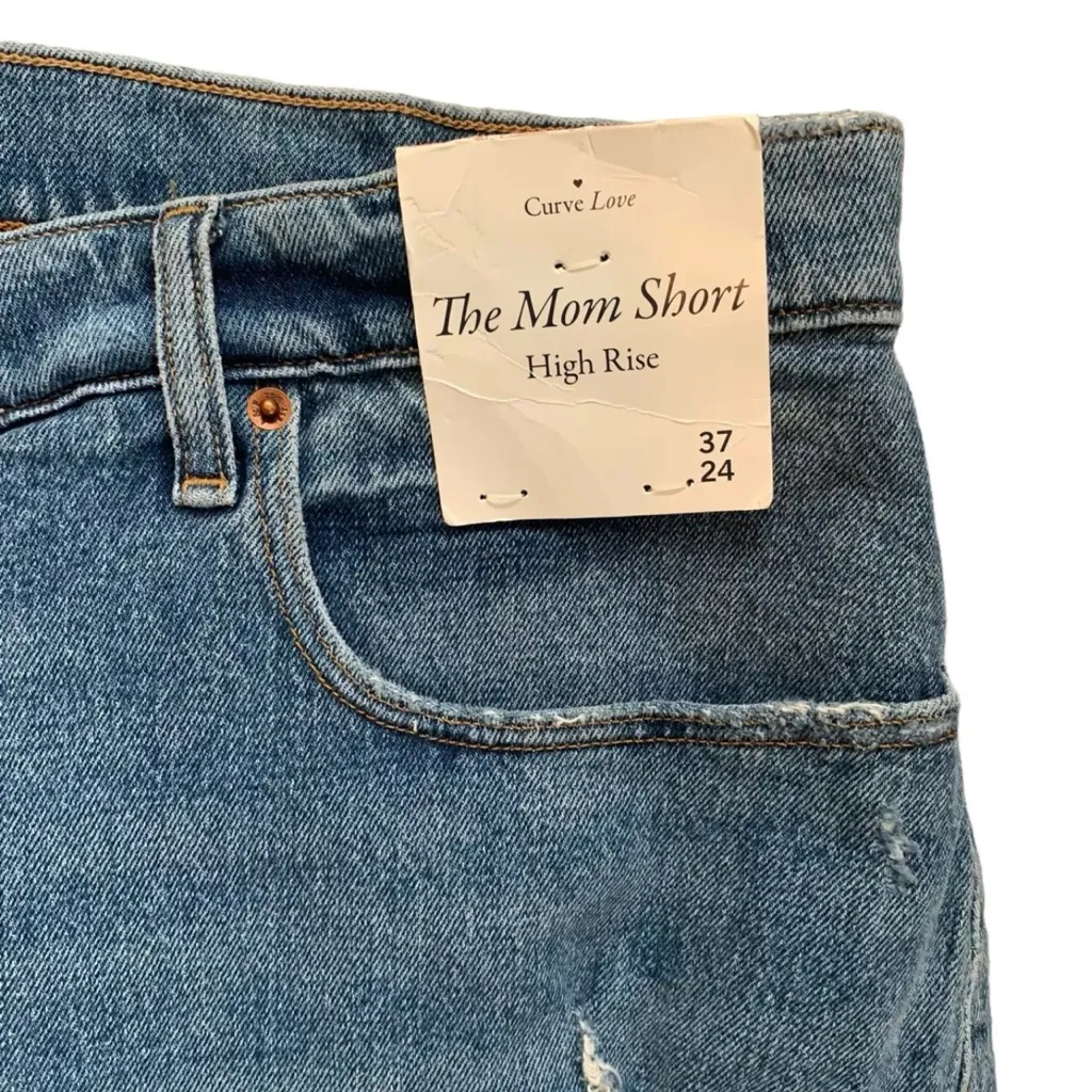 Abercrombie & Fitch‎ The Mom Short Curve Love High Rise Women's Size 37/24 Plus - Image 4