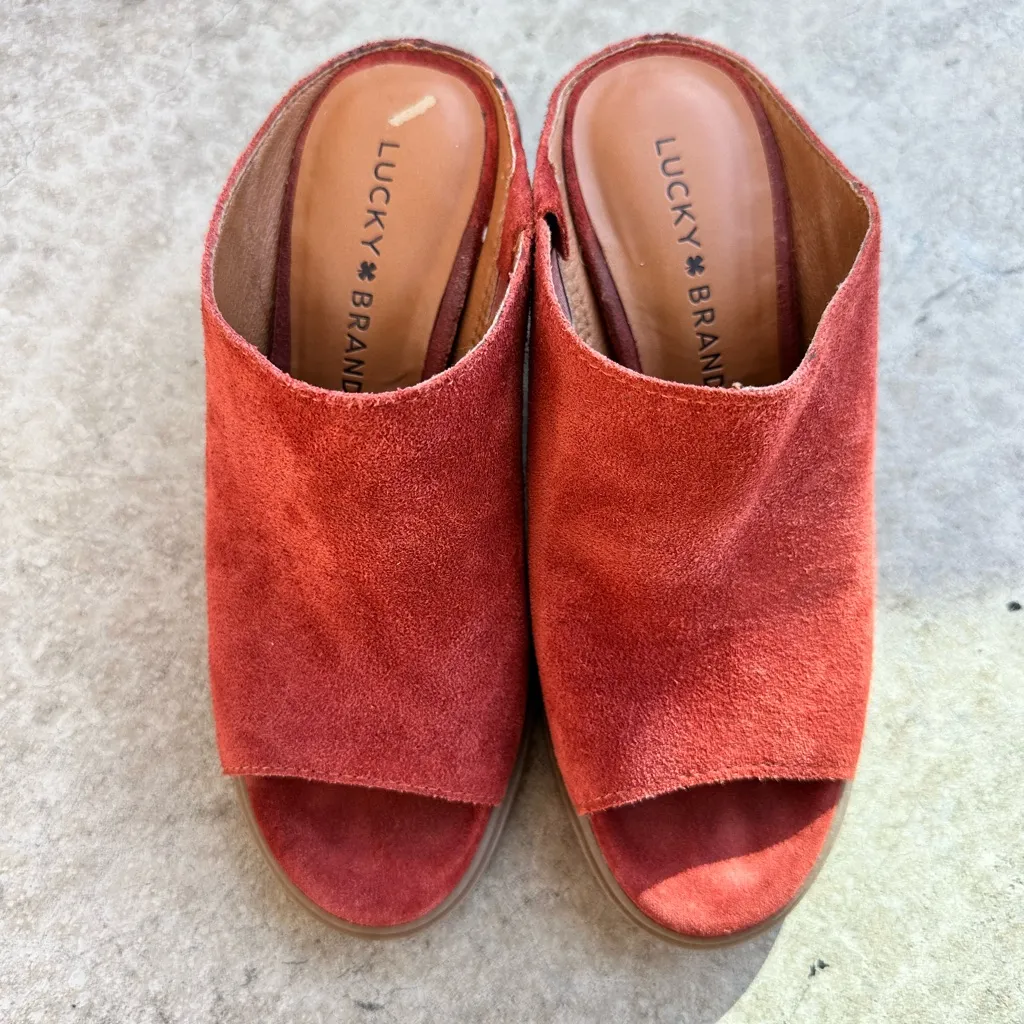Lucky Brand Women's Rust Suede Mules - Image 2