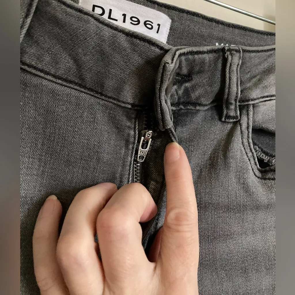 🌸DL1961 Gray Drizzle Wash Margaux Instasculpt Ankle Skinny Denim Jeans - Image 13