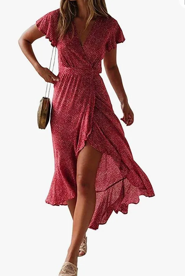 Wrap Dress Red - Image 3