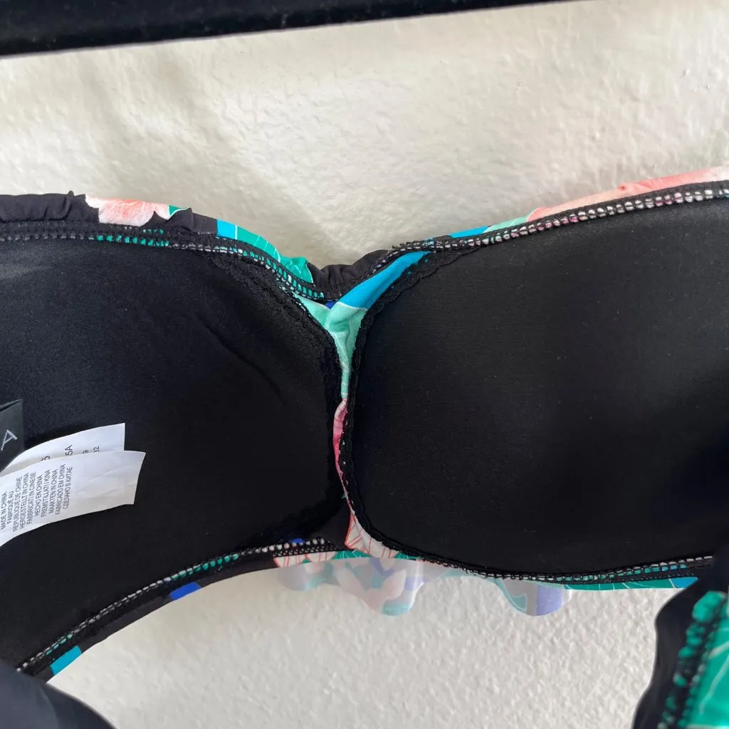 La Blanca Womens Floral NightFall Ruffle Bandeau Bikini Top Size 8 - Image 9