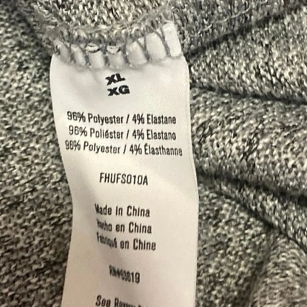 Hurley Women's Gray Knit Long Sleeve V-Neck Active Sweatshirt  Sweater Top Sz XL - Image 4