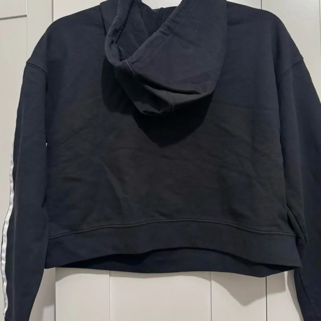 Adidas Black Hoodie with White Stripes - Image 3