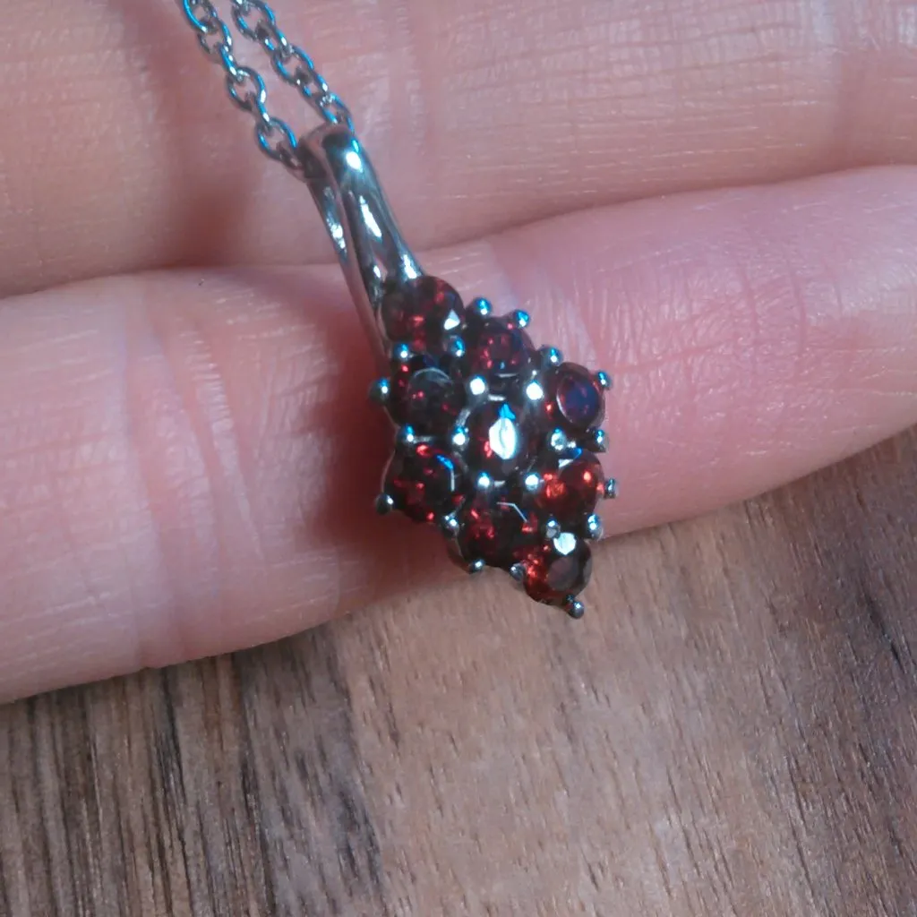 Mozambique Garnet Stainless Steel Pendant Necklace - Image 6