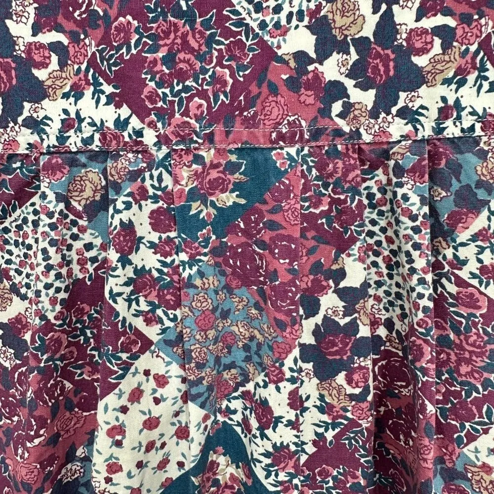 Vintage Paris Sport Club‎ Quilted Pink Patchwork 100% Cotton Western Blouse Size M - Image 3