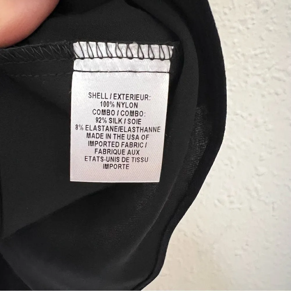 MILLY Sequined 3/4 Bell Sleeve Silk Blend Blouse Size 8 - Image 8