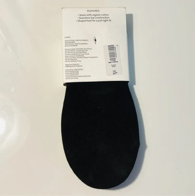 Wilfred Only Footie socks 3 pairs in Black - Large - Image 2