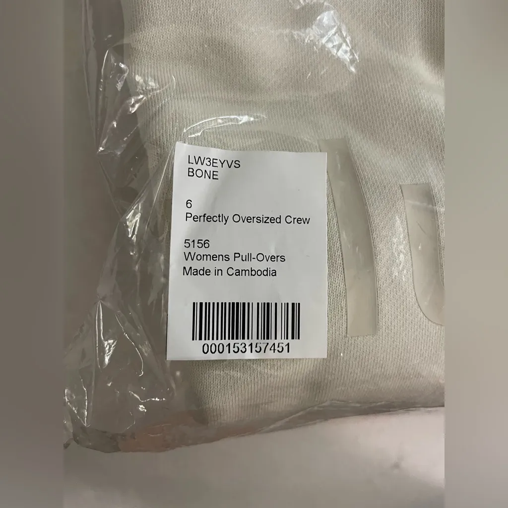 Lululemon NWT Perfectly Oversized Crewneck Sweatshirt Pullover Bone 6 graphic - Image 8