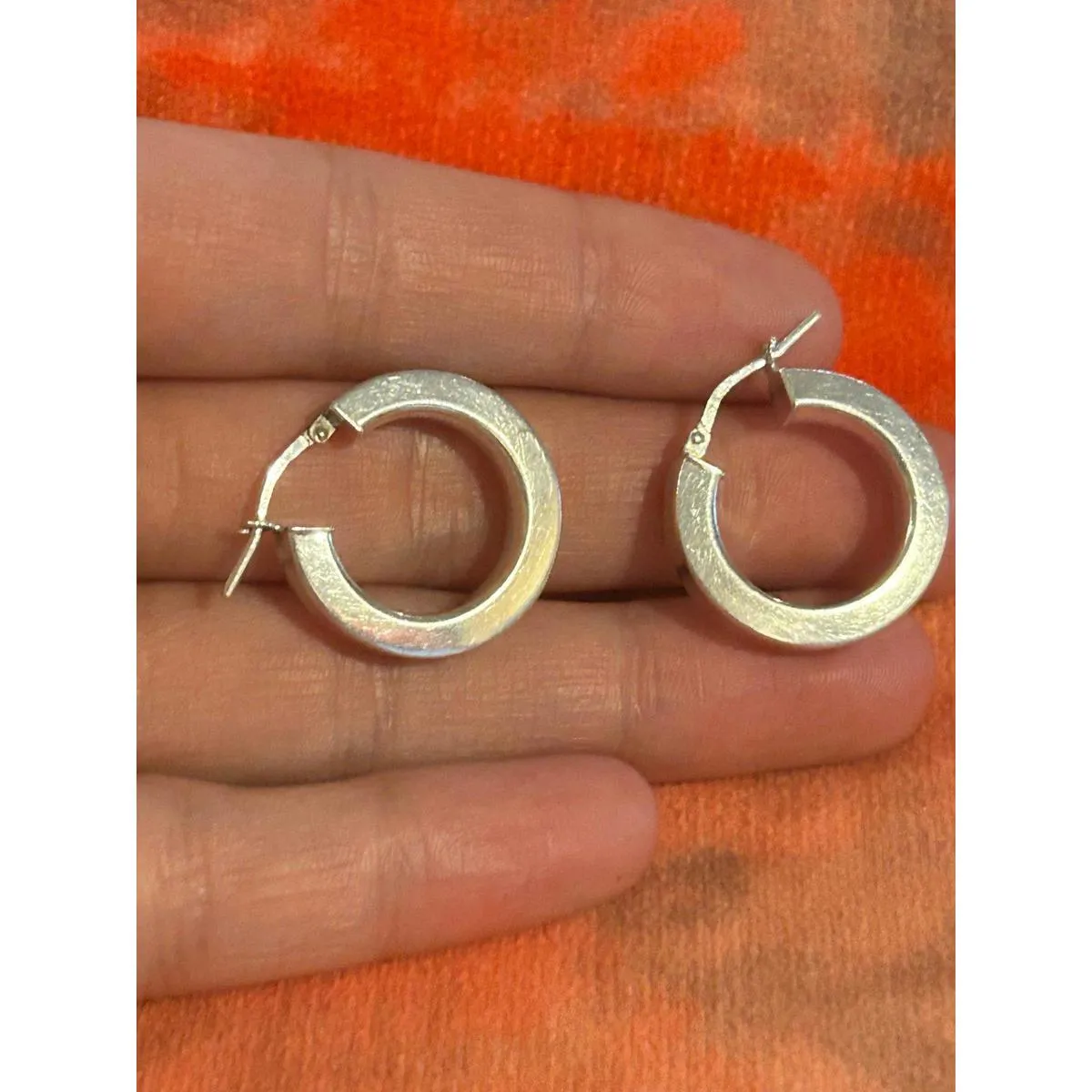 Lot d005 earrings hoops cute 925 sterling silver - Image 2