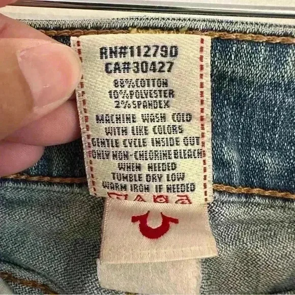 True Religion Jeans Womens Size‎ 28 Straight Leg Distressed Low Rise Vintage Y2k - Image 6