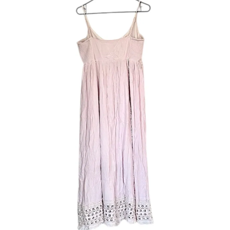 Motherhood Maternity Pink Lace Tank Maxi Dress - Size: Small - Image 9